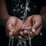 Hands with clean water